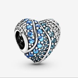 Pandora wavy mosaic heart charm